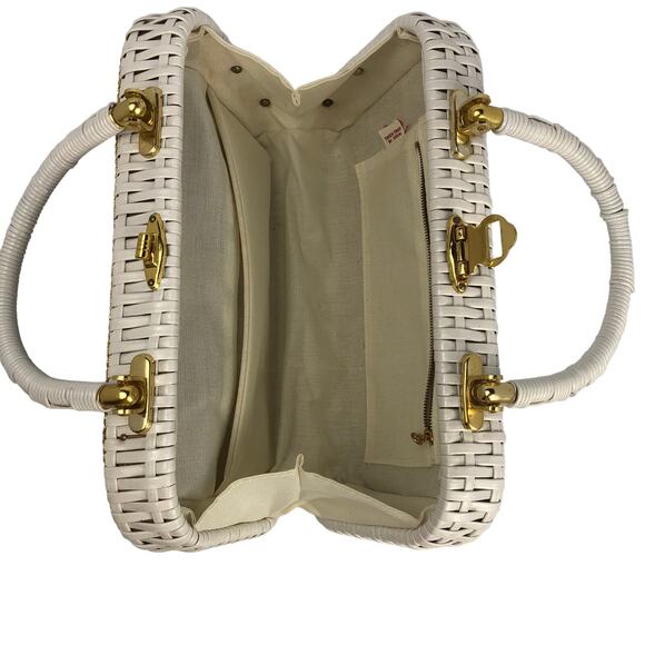 Vintage Wicker Purse Handbag Grandma Chic - Picture 3 of 16